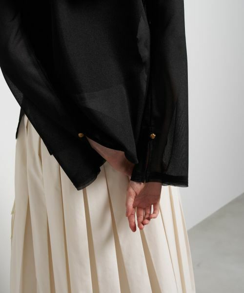 LANVIN en Bleu / ランバン オン ブルー Tシャツ | シアートリコットフレアスリーブカットソー | 詳細25