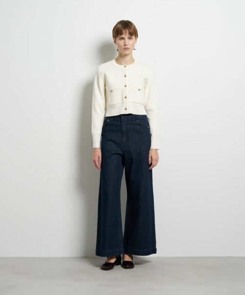 LANVIN en Bleu / ランバン オン ブルー カーディガン・ボレロ | ダブルフェイスショートカーディガン | 詳細15