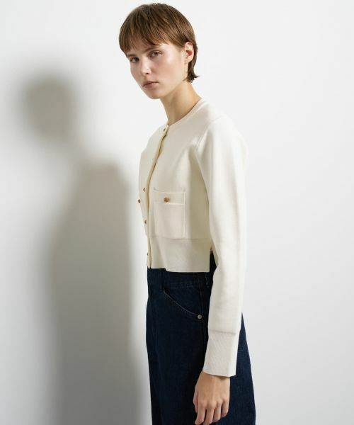 LANVIN en Bleu / ランバン オン ブルー カーディガン・ボレロ | ダブルフェイスショートカーディガン | 詳細19