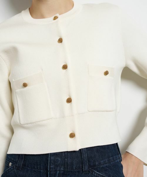 LANVIN en Bleu / ランバン オン ブルー カーディガン・ボレロ | ダブルフェイスショートカーディガン | 詳細21