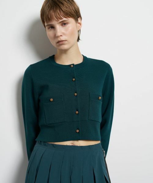 LANVIN en Bleu / ランバン オン ブルー カーディガン・ボレロ | ダブルフェイスショートカーディガン | 詳細4