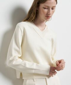 LANVIN en Bleu / ランバン オン ブルー ニット・セーター | ダブルフェイスVネックニット