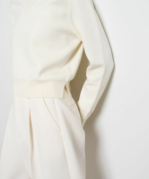 LANVIN en Bleu / ランバン オン ブルー ニット・セーター | ダブルフェイスVネックニット | 詳細16