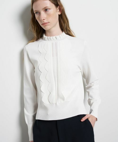 LANVIN en Bleu / ランバン オン ブルー ニット・セーター | スカラフリルニット（オフホワイト）