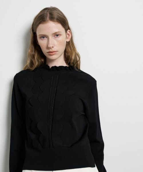 LANVIN en Bleu / ランバン オン ブルー ニット・セーター | スカラフリルニット（ブラック）