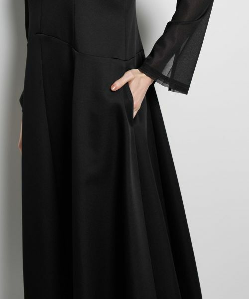 LANVIN en Bleu / ランバン オン ブルー ドレス | マットサテンフレアワンピース | 詳細14