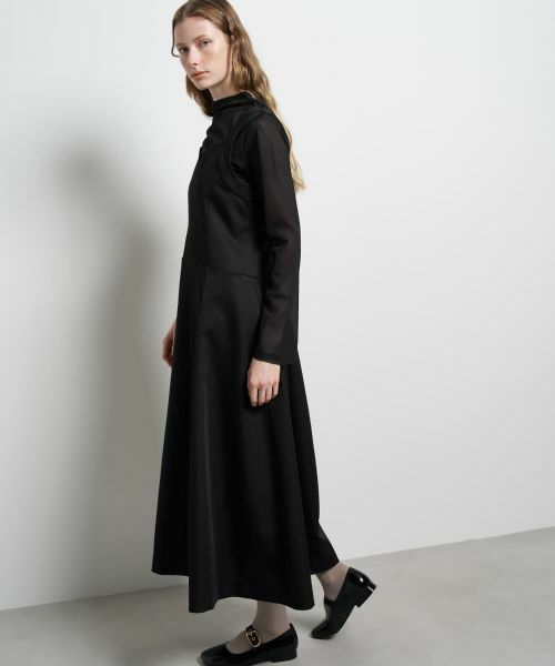 LANVIN en Bleu / ランバン オン ブルー ドレス | マットサテンフレアワンピース | 詳細9