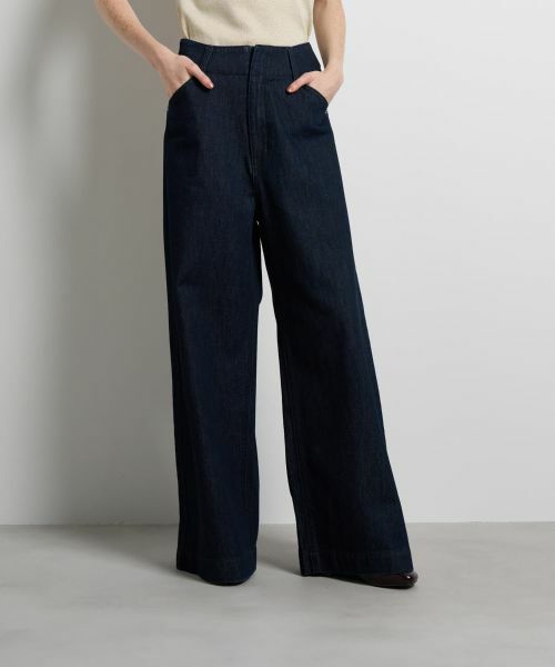 LANVIN en Bleu / ランバン オン ブルー その他パンツ | デニムワイドパンツ（ネイビー）