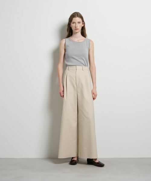 LANVIN en Bleu / ランバン オン ブルー その他パンツ | コットンギャバワイドパンツ | 詳細1