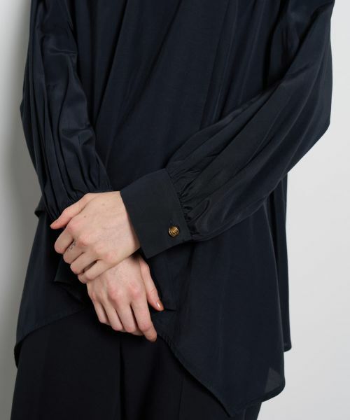 LANVIN en Bleu / ランバン オン ブルー シャツ・ブラウス | トリアセローンフレアブラウス | 詳細10