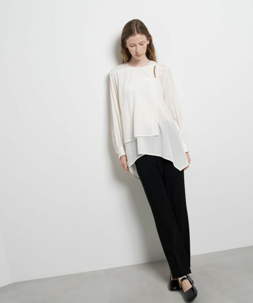 LANVIN en Bleu / ランバン オン ブルー シャツ・ブラウス | トリアセローンフレアブラウス | 詳細12