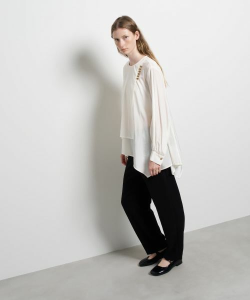 LANVIN en Bleu / ランバン オン ブルー シャツ・ブラウス | トリアセローンフレアブラウス | 詳細13