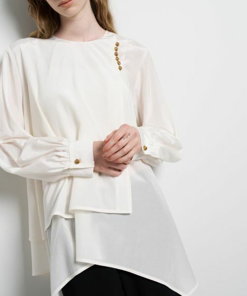 LANVIN en Bleu / ランバン オン ブルー シャツ・ブラウス | トリアセローンフレアブラウス | 詳細18