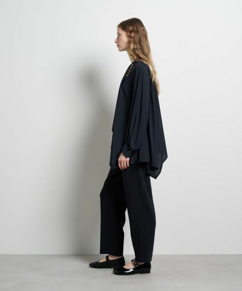 LANVIN en Bleu / ランバン オン ブルー シャツ・ブラウス | トリアセローンフレアブラウス | 詳細2