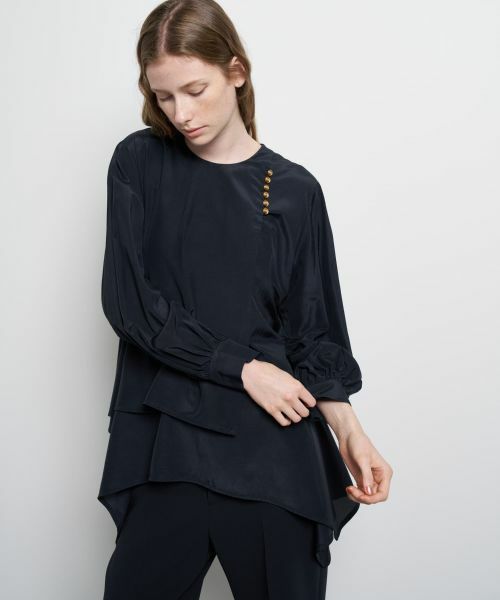 LANVIN en Bleu / ランバン オン ブルー シャツ・ブラウス | トリアセローンフレアブラウス | 詳細4