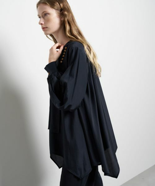 LANVIN en Bleu / ランバン オン ブルー シャツ・ブラウス | トリアセローンフレアブラウス | 詳細5