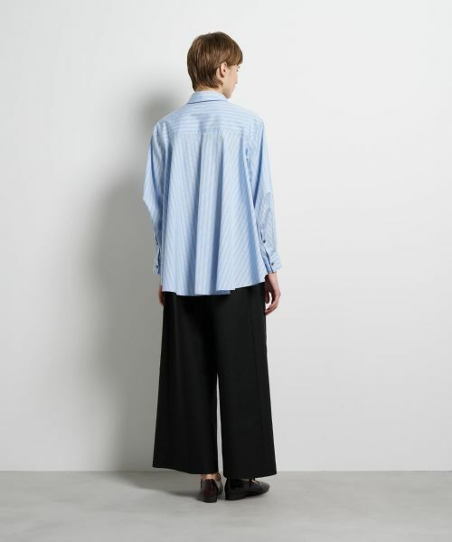 LANVIN en Bleu / ランバン オン ブルー シャツ・ブラウス | THOMAS MASONフレアシャツ | 詳細3