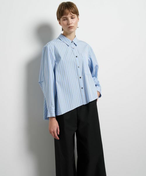 LANVIN en Bleu / ランバン オン ブルー シャツ・ブラウス | THOMAS MASONフレアシャツ | 詳細4