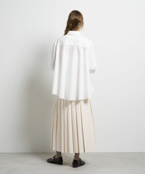 LANVIN en Bleu / ランバン オン ブルー シャツ・ブラウス | シルキータイプライターフレアシャツ | 詳細10