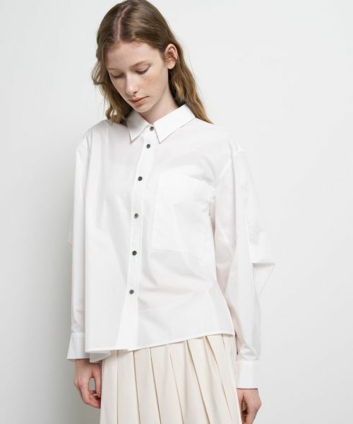 LANVIN en Bleu / ランバン オン ブルー シャツ・ブラウス | シルキータイプライターフレアシャツ | 詳細11