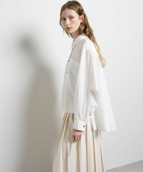 LANVIN en Bleu / ランバン オン ブルー シャツ・ブラウス | シルキータイプライターフレアシャツ | 詳細12