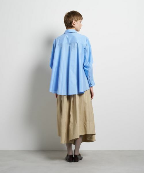 LANVIN en Bleu / ランバン オン ブルー シャツ・ブラウス | シルキータイプライターフレアシャツ | 詳細3