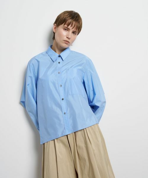 LANVIN en Bleu / ランバン オン ブルー シャツ・ブラウス | シルキータイプライターフレアシャツ | 詳細4