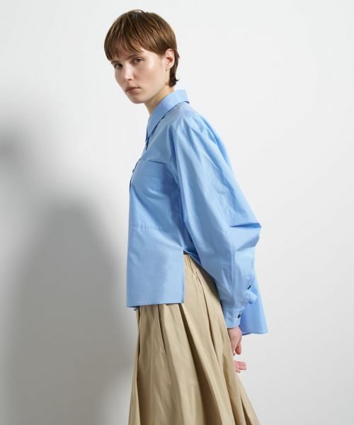 LANVIN en Bleu / ランバン オン ブルー シャツ・ブラウス | シルキータイプライターフレアシャツ | 詳細5