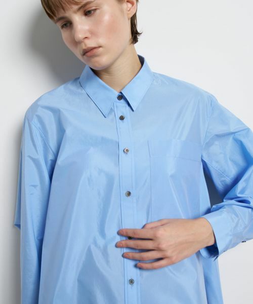 LANVIN en Bleu / ランバン オン ブルー シャツ・ブラウス | シルキータイプライターフレアシャツ | 詳細7