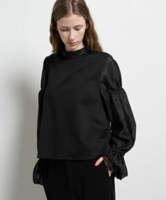 LANVIN en Bleu / ランバン オン ブルー Tシャツ | ギャザースリーブコンビカットソー