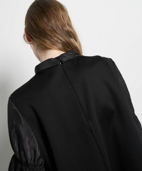 LANVIN en Bleu / ランバン オン ブルー Tシャツ | ギャザースリーブコンビカットソー | 詳細17