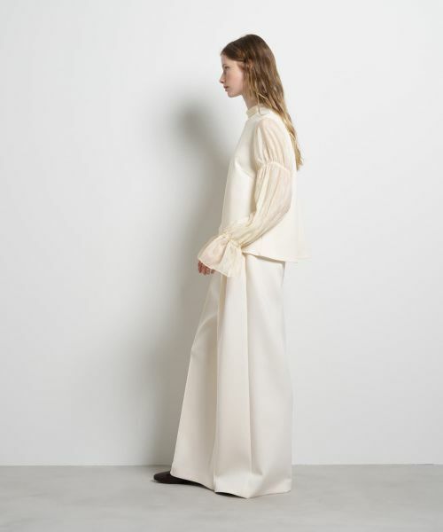 LANVIN en Bleu / ランバン オン ブルー Tシャツ | ギャザースリーブコンビカットソー | 詳細2