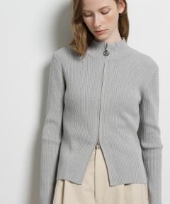 LANVIN en Bleu / ランバン オン ブルー カーディガン・ボレロ | ラメジップアップリブニット