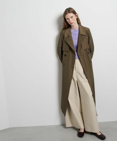 LANVIN en Bleu / ランバン オン ブルー その他アウター | シルクシャンブレータフタトレンチコート | 詳細12