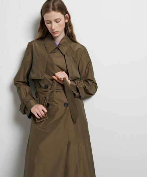 LANVIN en Bleu / ランバン オン ブルー その他アウター | シルクシャンブレータフタトレンチコート | 詳細14