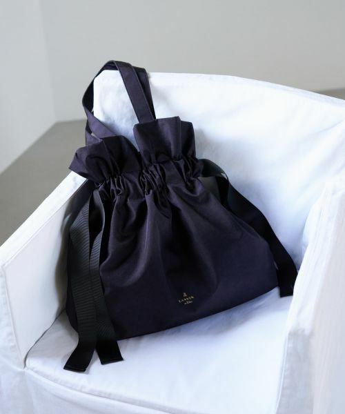 LANVIN en Bleu / ランバン オン ブルー その他小物 | グログランギャザートートバッグ（ネイビー）