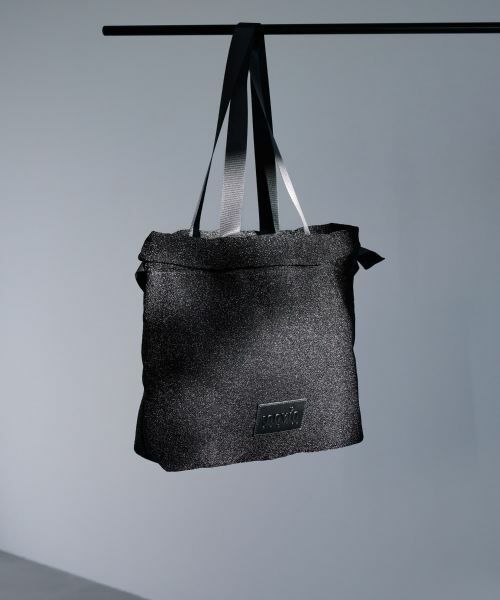 LANVIN en Bleu / ランバン オン ブルー その他小物 | ラメグログランギャザーバッグ（ブラック）