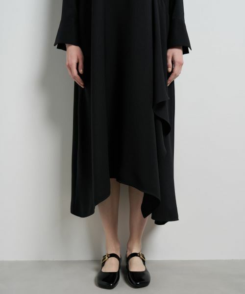 LANVIN en Bleu / ランバン オン ブルー シャツ・ブラウス | シルキーツイルドレープシャツワンピース | 詳細10