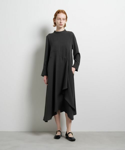 LANVIN en Bleu / ランバン オン ブルー シャツ・ブラウス | シルキーツイルドレープシャツワンピース | 詳細11