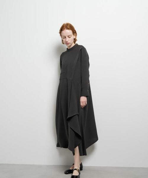 LANVIN en Bleu / ランバン オン ブルー シャツ・ブラウス | シルキーツイルドレープシャツワンピース | 詳細14