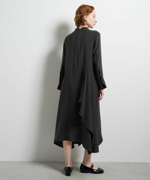 LANVIN en Bleu / ランバン オン ブルー シャツ・ブラウス | シルキーツイルドレープシャツワンピース | 詳細15