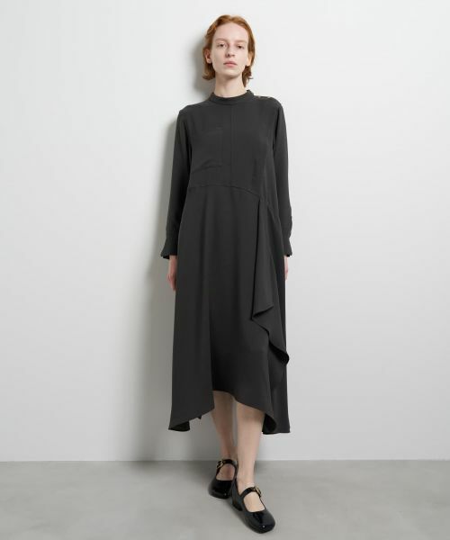 LANVIN en Bleu / ランバン オン ブルー シャツ・ブラウス | シルキーツイルドレープシャツワンピース | 詳細17