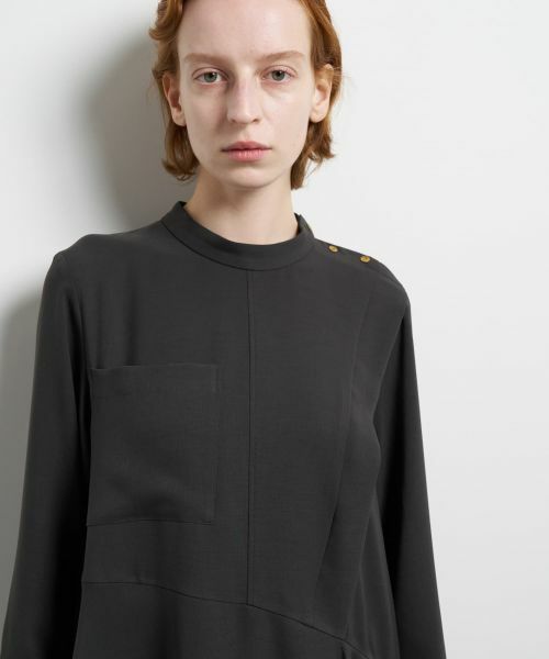 LANVIN en Bleu / ランバン オン ブルー シャツ・ブラウス | シルキーツイルドレープシャツワンピース | 詳細18