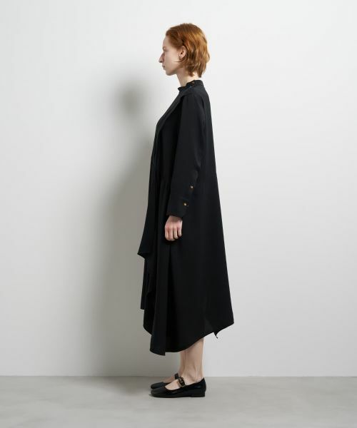 LANVIN en Bleu / ランバン オン ブルー シャツ・ブラウス | シルキーツイルドレープシャツワンピース | 詳細2