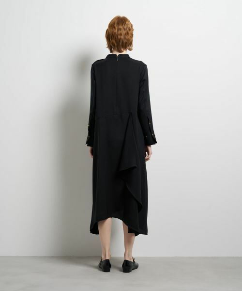 LANVIN en Bleu / ランバン オン ブルー シャツ・ブラウス | シルキーツイルドレープシャツワンピース | 詳細3