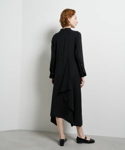 LANVIN en Bleu / ランバン オン ブルー シャツ・ブラウス | シルキーツイルドレープシャツワンピース | 詳細5