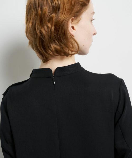 LANVIN en Bleu / ランバン オン ブルー シャツ・ブラウス | シルキーツイルドレープシャツワンピース | 詳細6