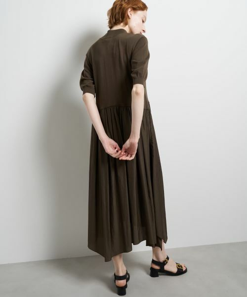 LANVIN en Bleu / ランバン オン ブルー ドレス | ニットドッキングワンピース（ブラウン）