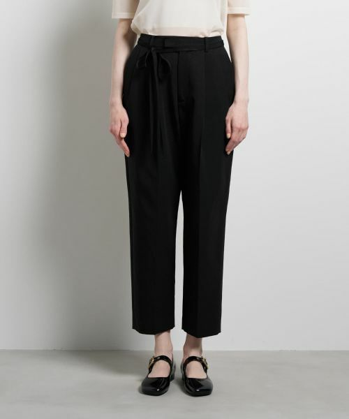 LANVIN en Bleu / ランバン オン ブルー その他パンツ | グログランタックテーパードパンツ(ブラック)