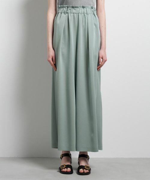 LANVIN en Bleu / ランバン オン ブルー その他パンツ | トリアセツイルワイドゴムパンツ（ライトグリーン）